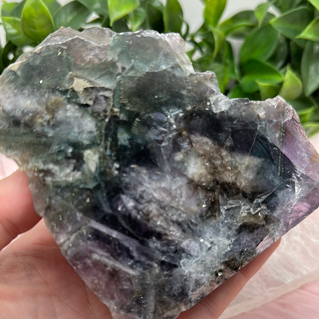 Rainbow fluorite with pyrite