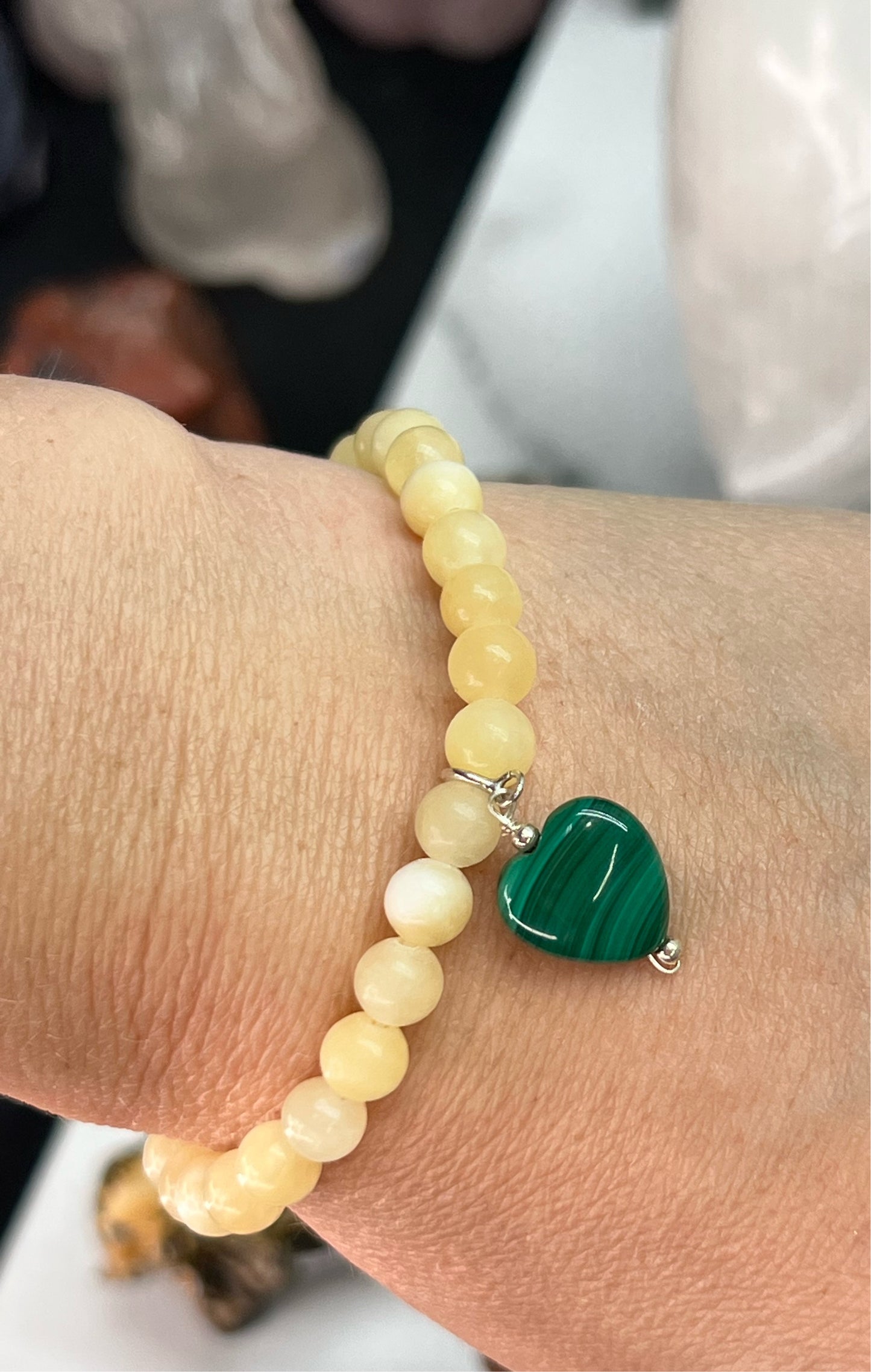 Malachite heart charm