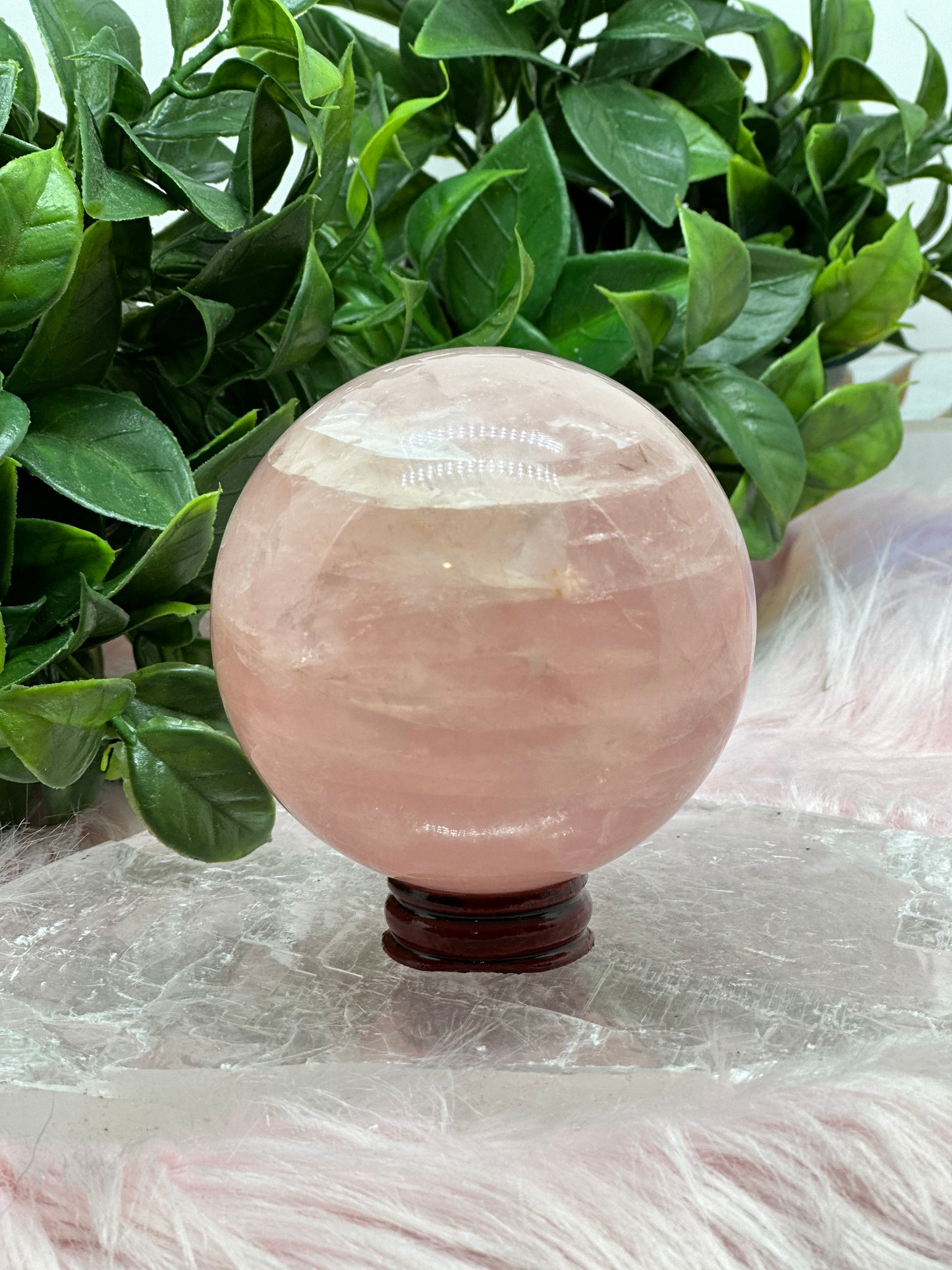 Rose quartz sphere 77mm