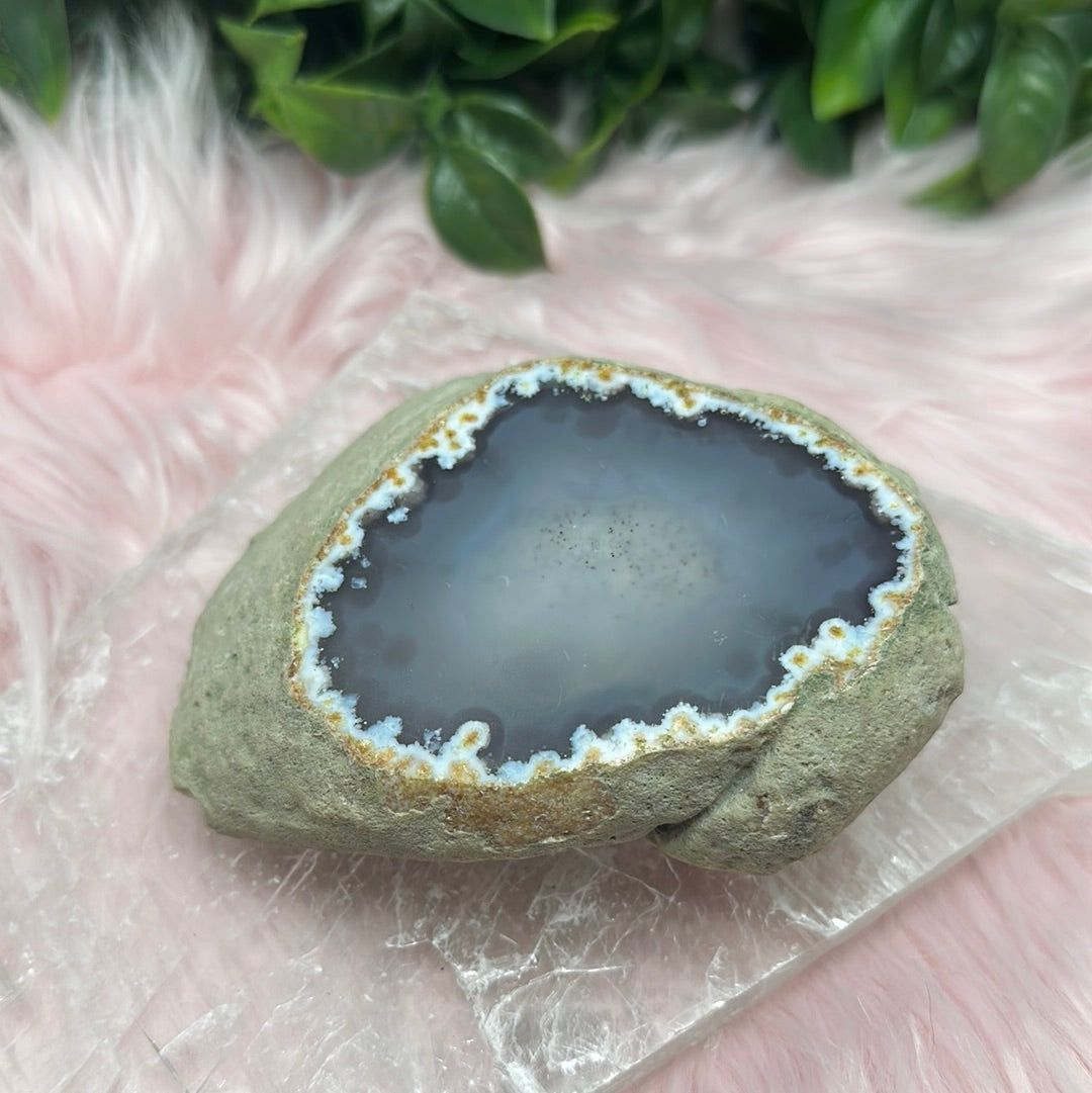 Raw agate slice