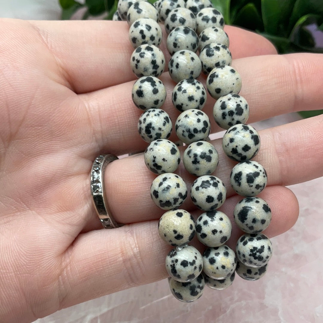 Dalmatian jasper 8mm bracelet