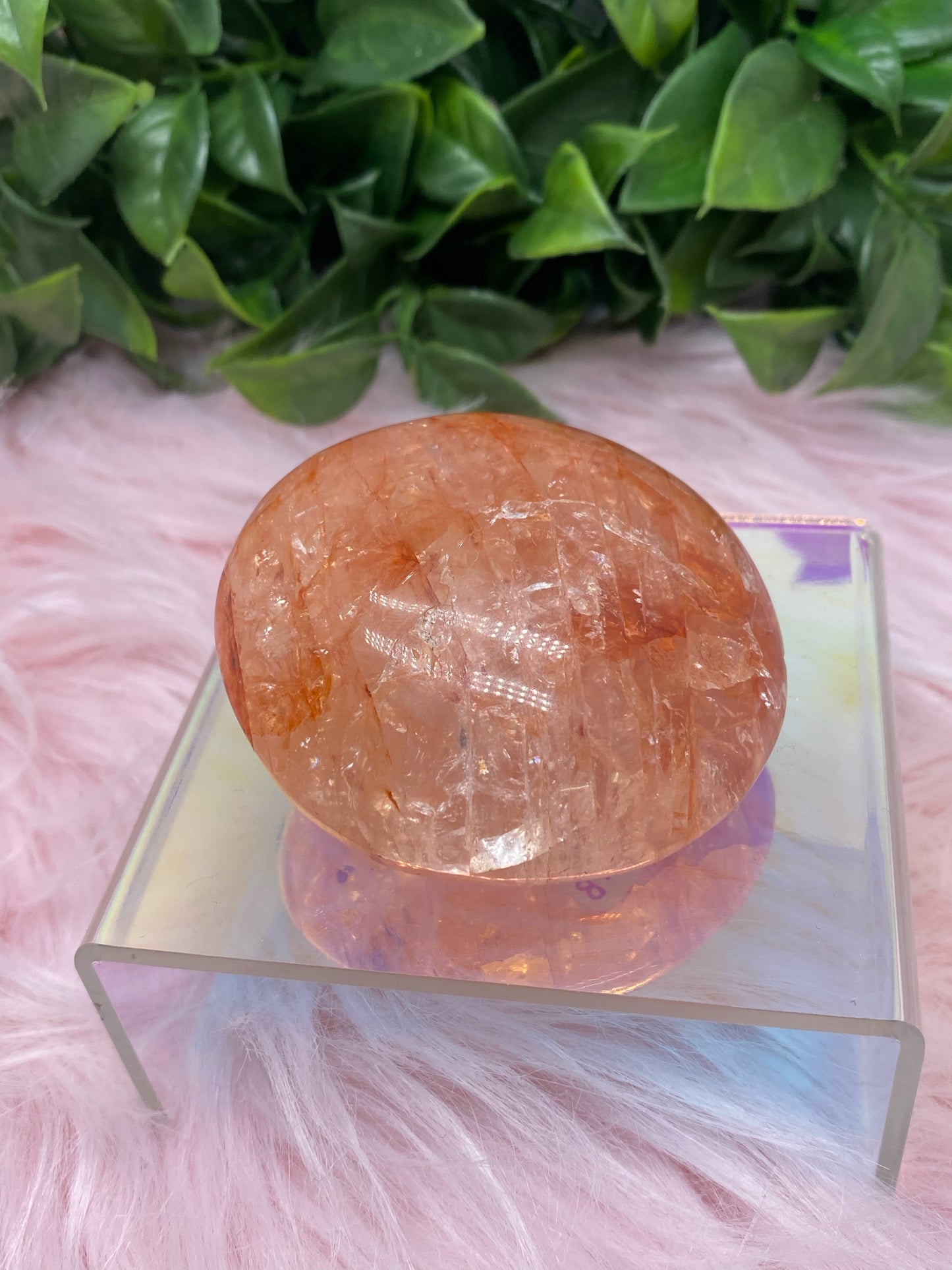 Fire quartz palm stones