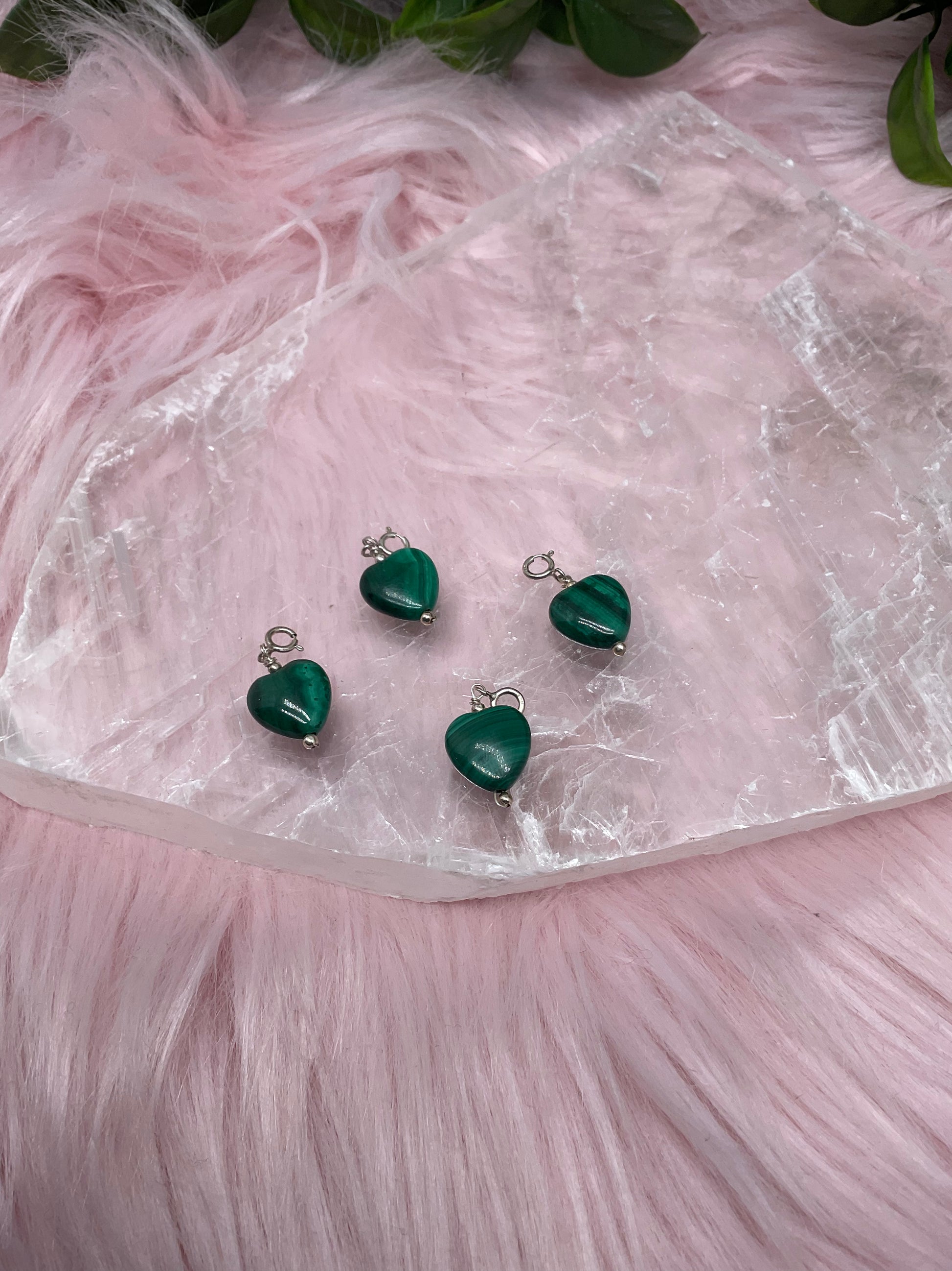 Malachite heart charm