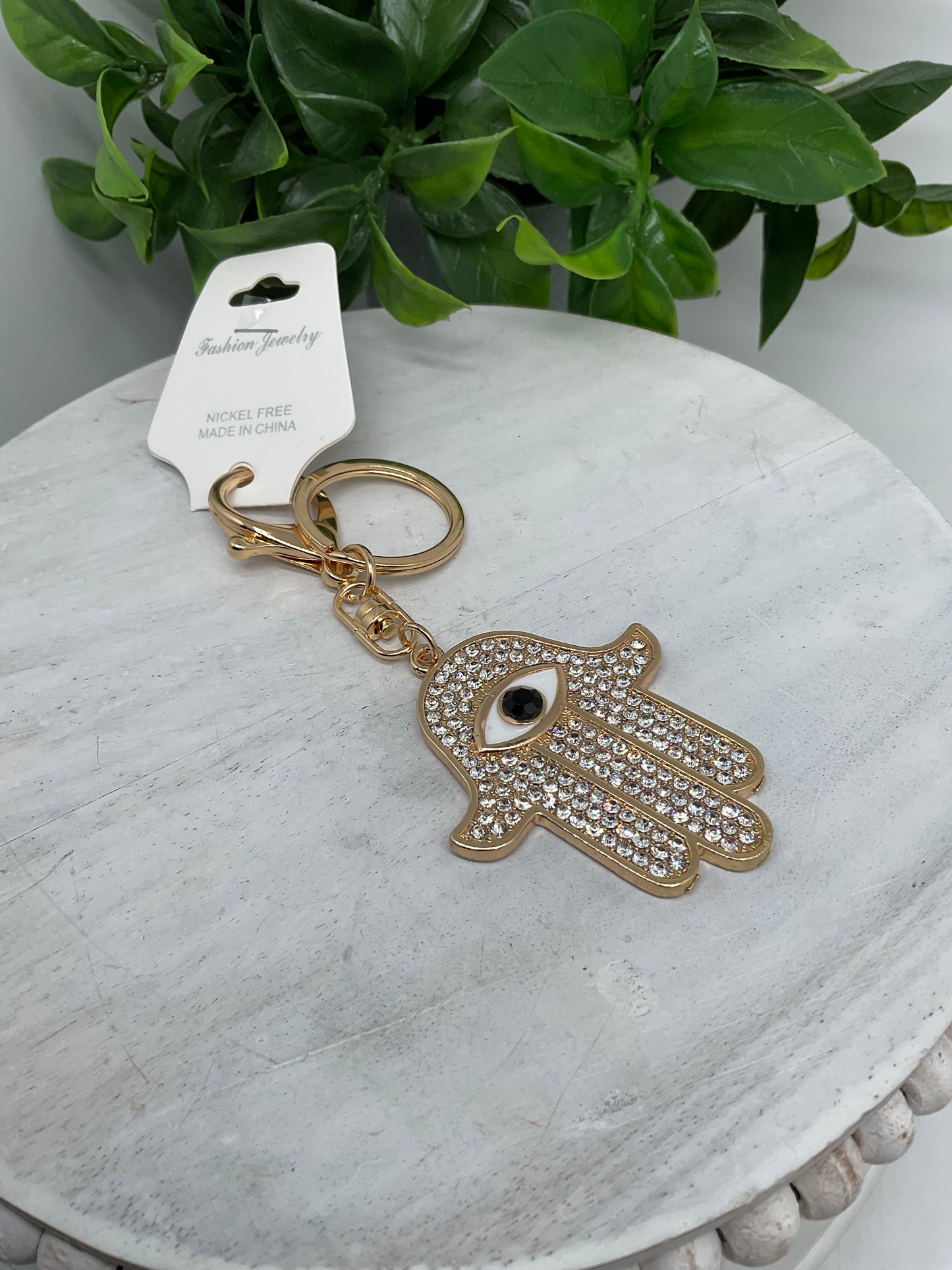 Hamsa evil eye keychains