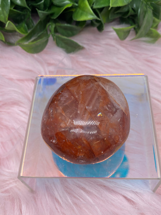 Fire quartz palm stones