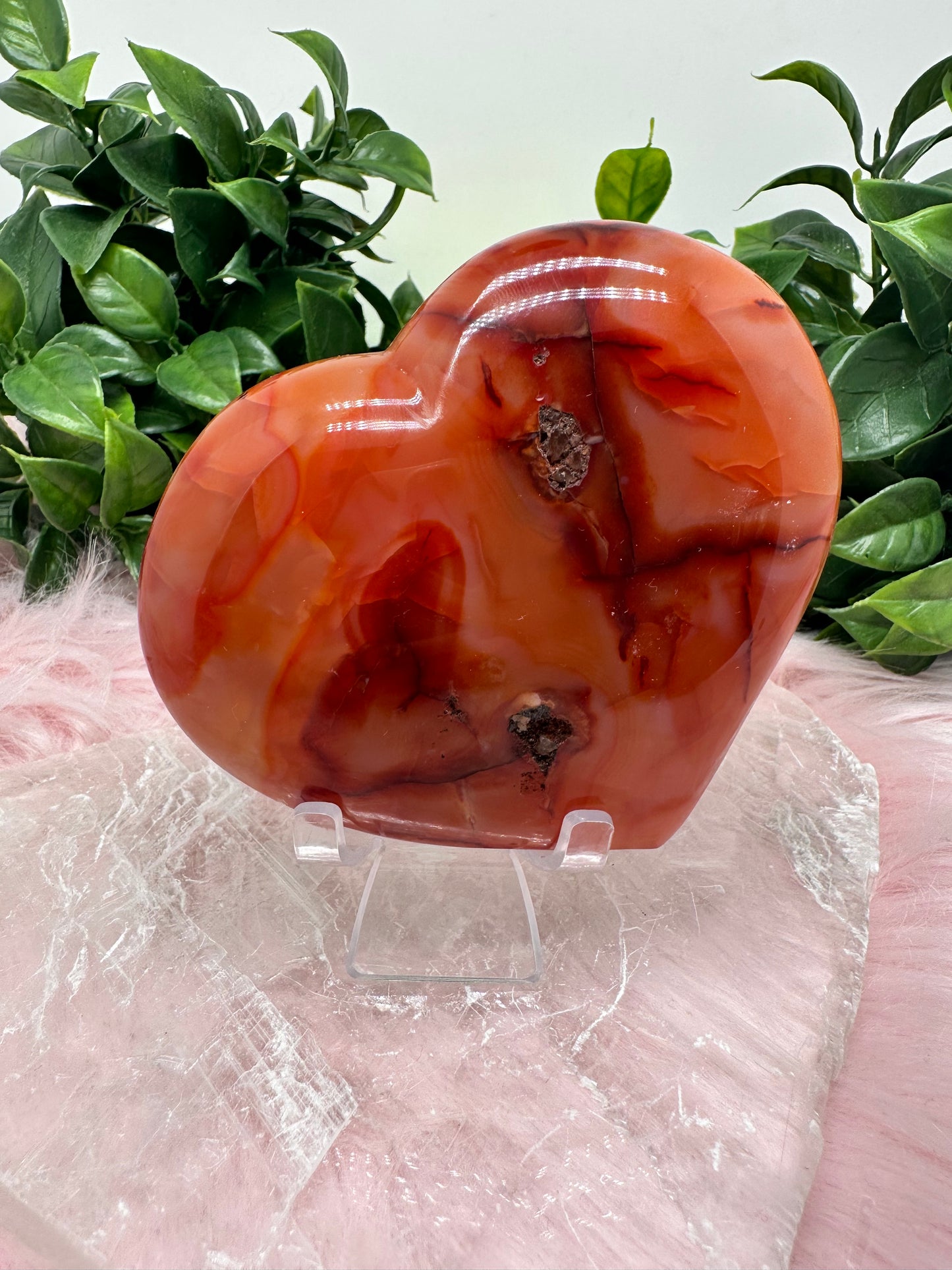 Carnelian heart carving