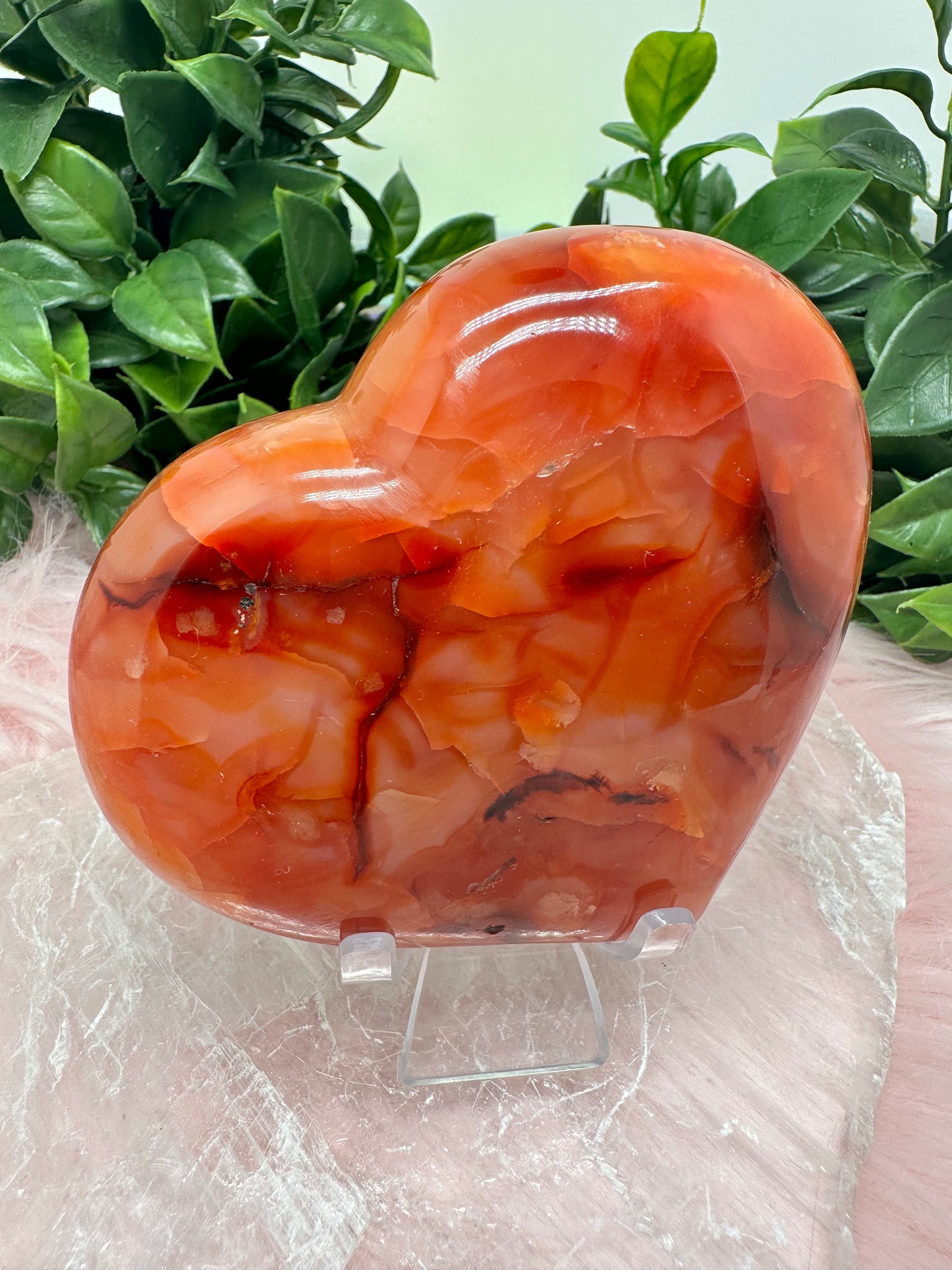 Carnelian heart carving