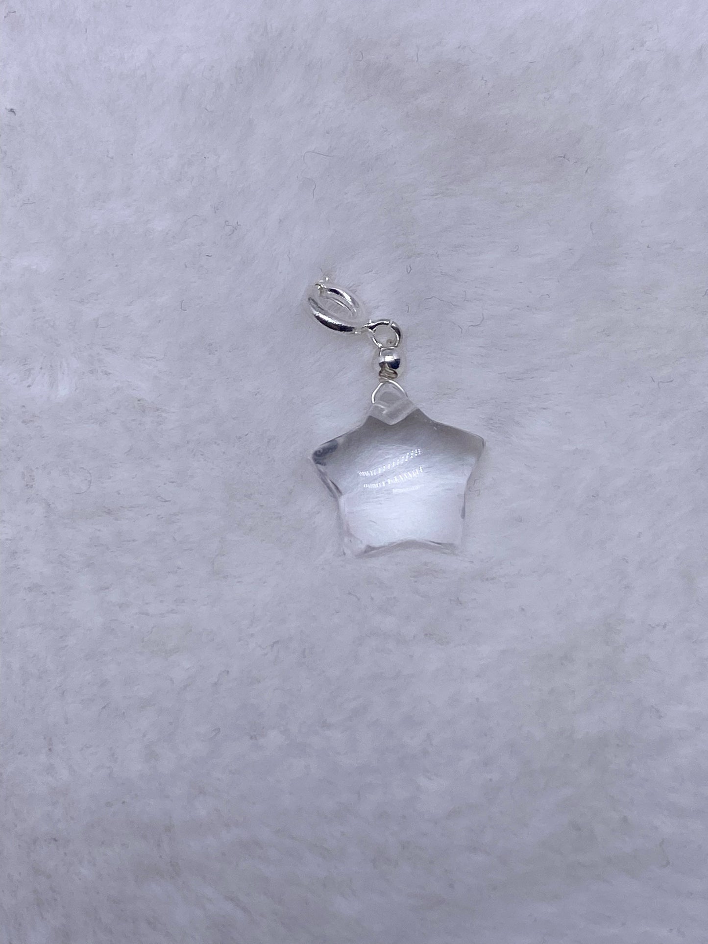 Clear quartz star bracelet charm