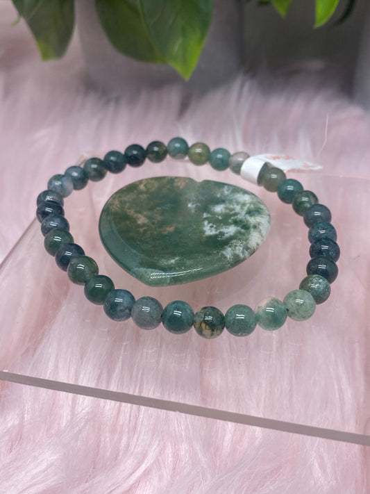 Moss agate worry stone bundle