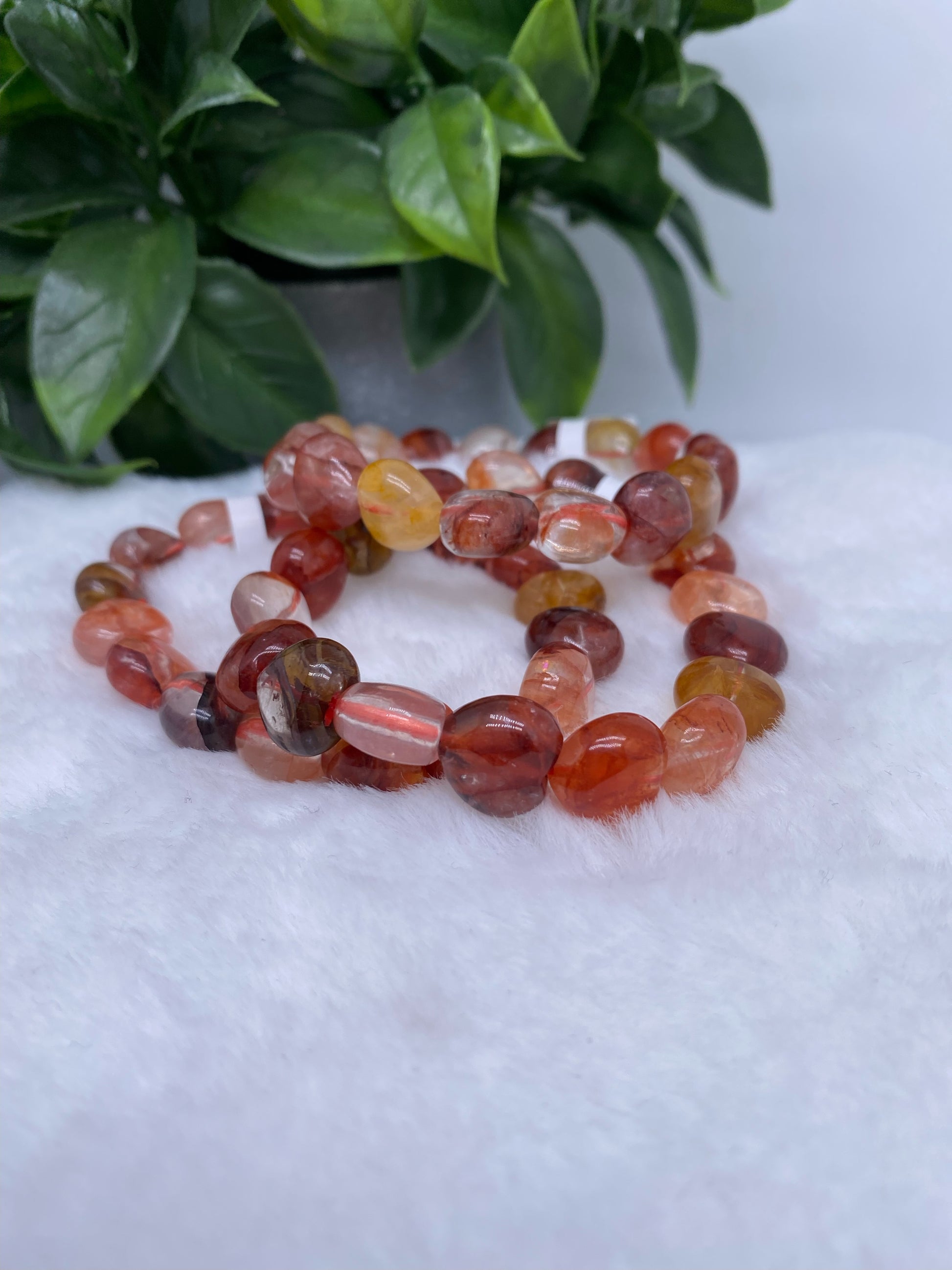 Fire quartz x Golden healer heart bracelet