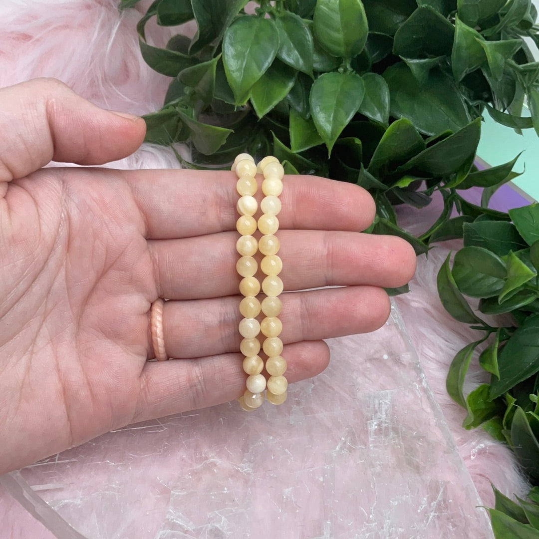 Yellow calcite bracelet 6mm