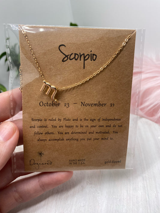 Scorpio gold dipped necklace