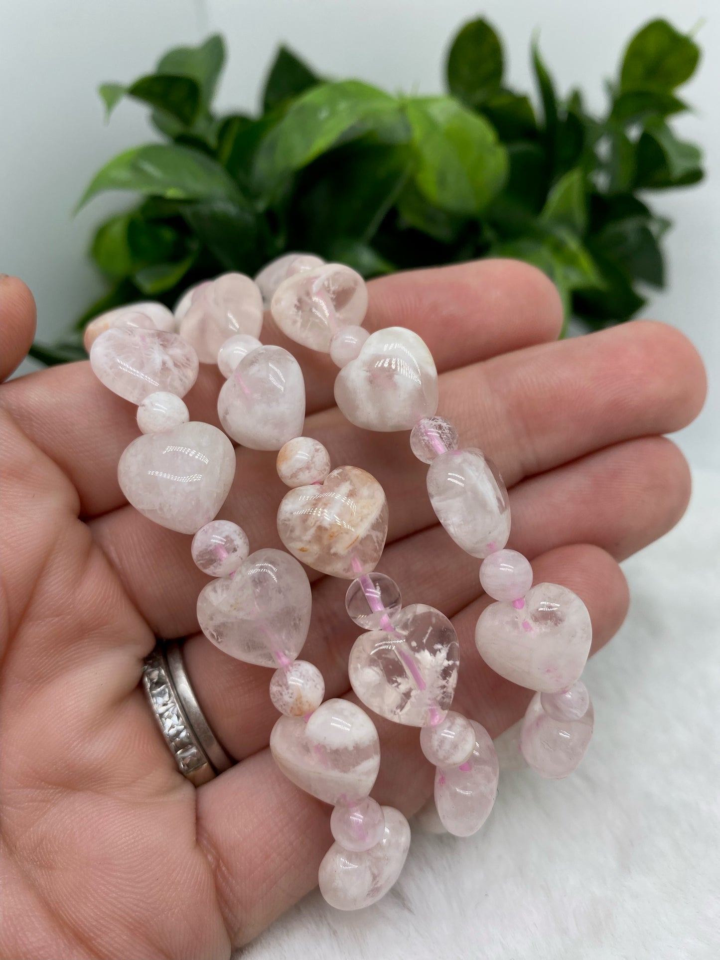 Snowflake phantom quartz bracelet