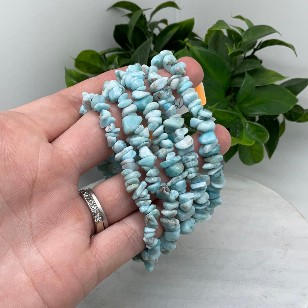 Larimar chip bracelet