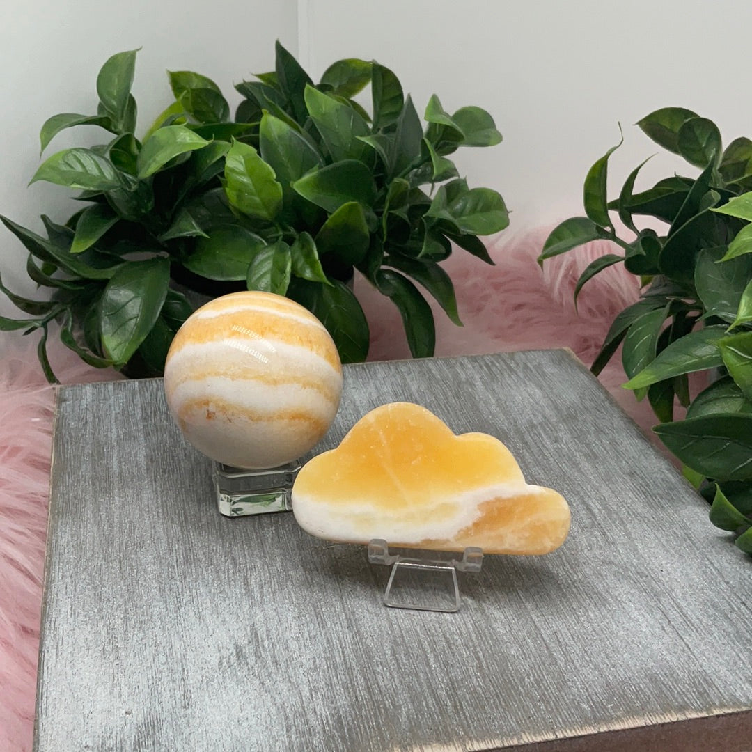 Orange calcite cloud sphere bundle