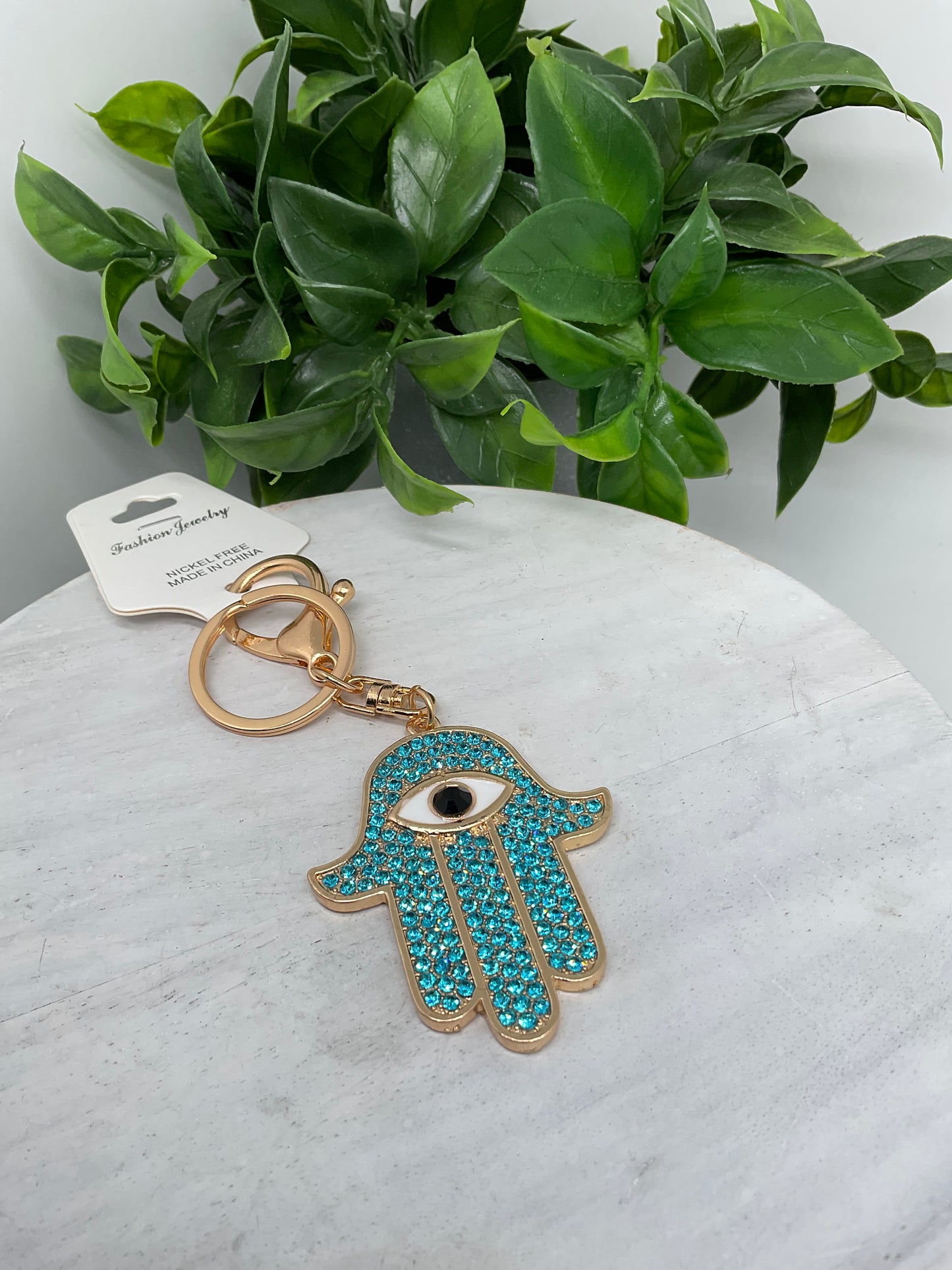 Hamsa evil eye keychains