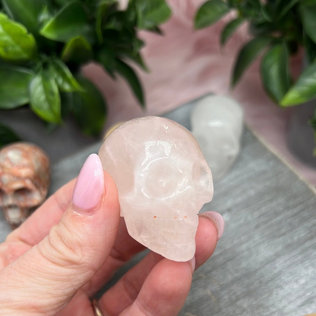 rose quartz skull