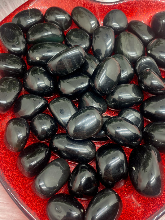 Black obsidian tumbles