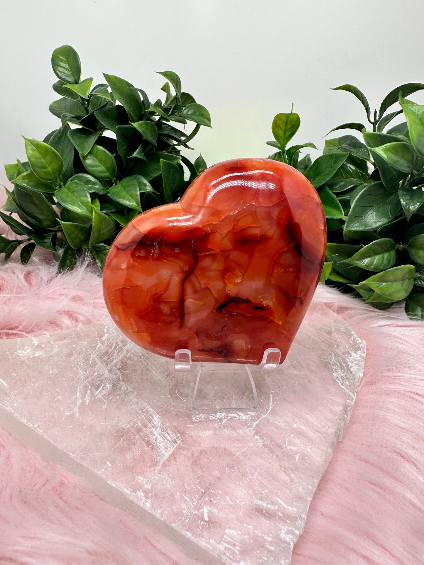 Carnelian heart carving